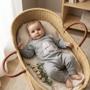 PELELE PERSONALIZADO CON INICIAL (0–12 meses) | Gris, Rosa o Azul