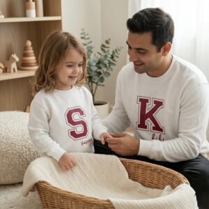 Pack 2 sudaderas Personalizada Familiar Inicial College (Adulto +niño)