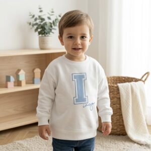 SUDADERA NIÑO/A “COLLEGE” PERSONALIZADA (Serigrafía) (3 meses–12 años)