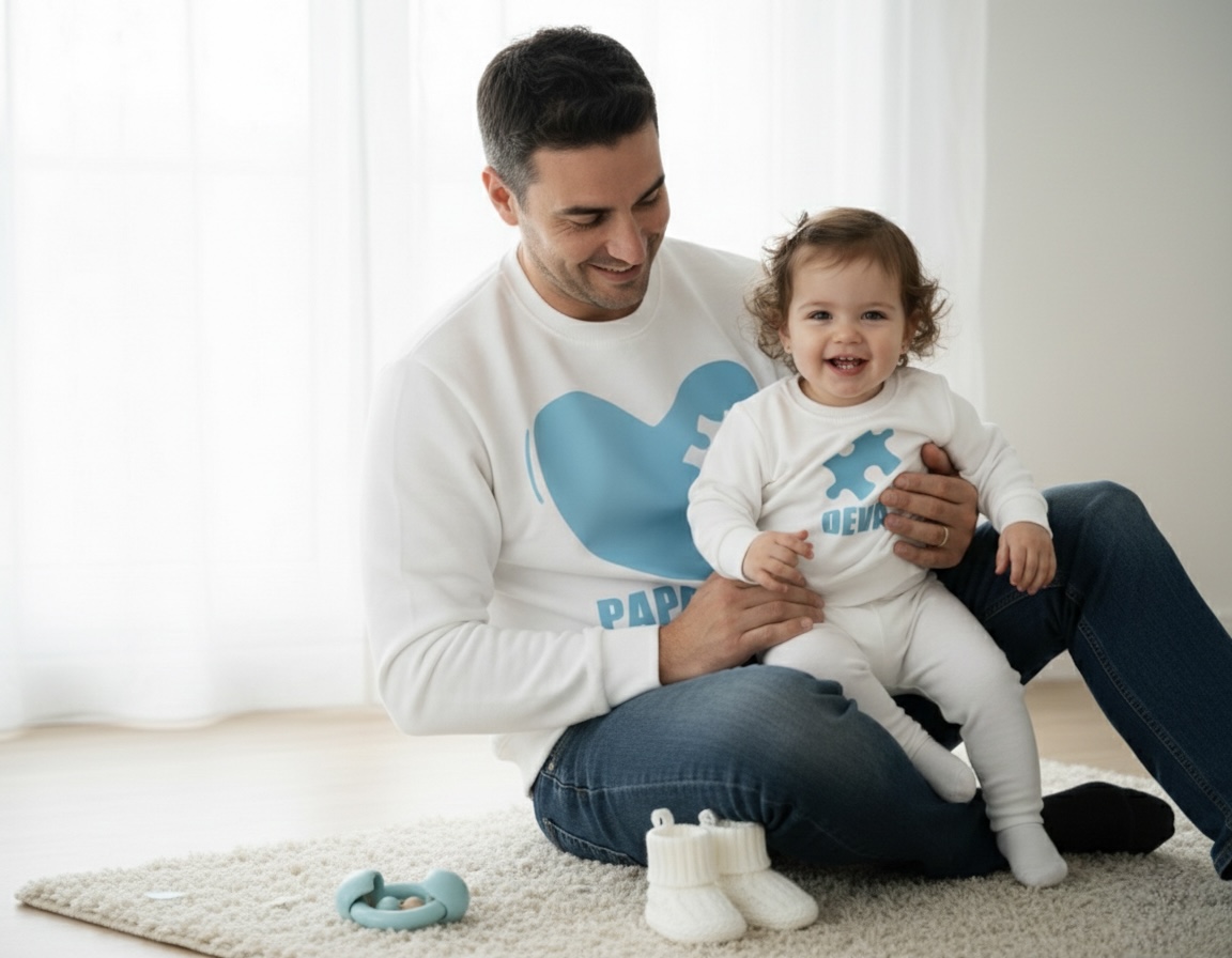 Pack 2 Sudadera Familiar Puzzle | Personalizada con Nombre Adulto y Niño - Imagen 3