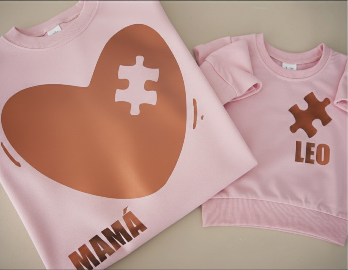 Pack 2 Sudadera Familiar Puzzle | Personalizada con Nombre Adulto y Niño - Imagen 2
