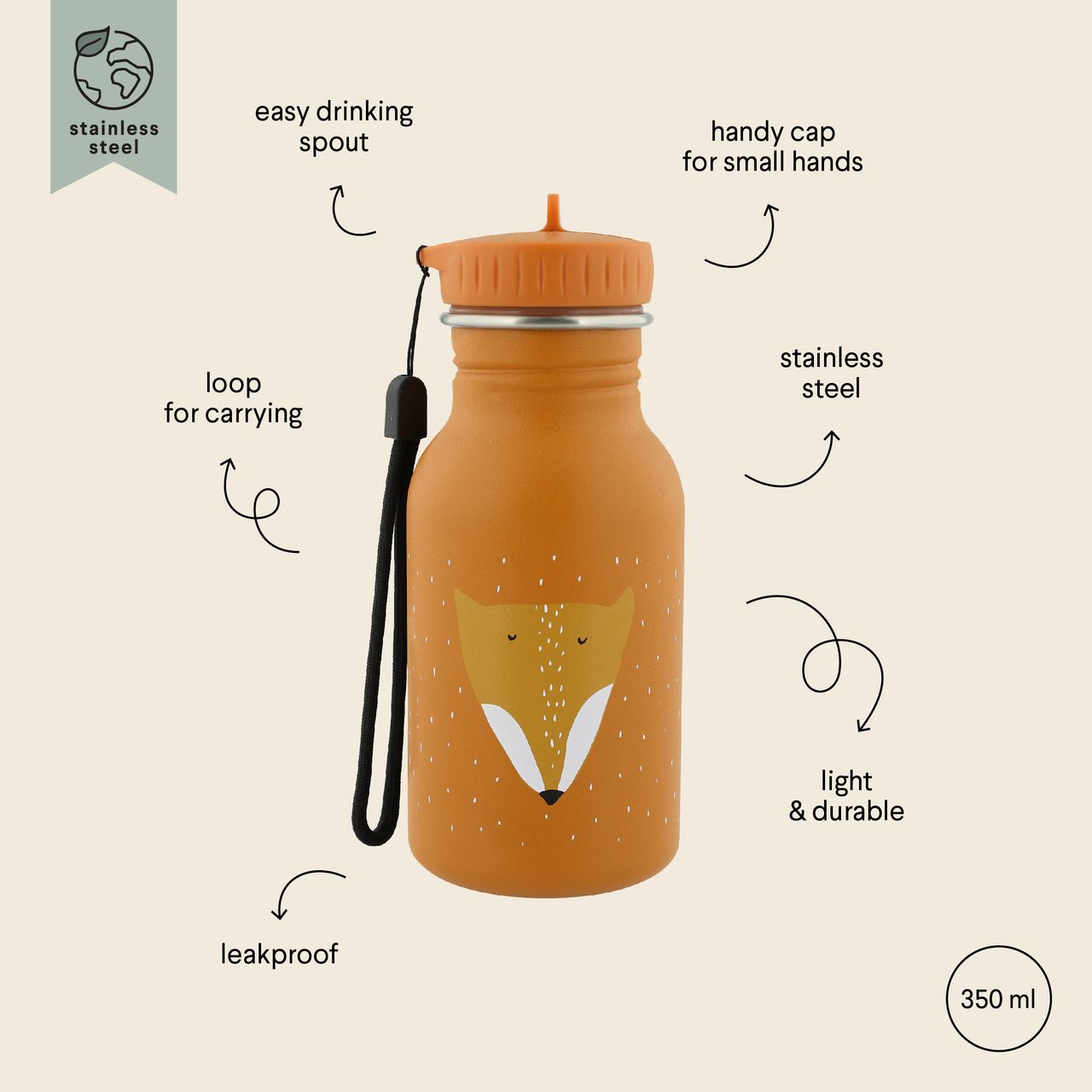 Botella de beber 350ml - Mr. Fox Trixie - Imagen 4
