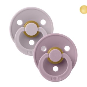 2 Chupetes BIBS Colour Dusky Lilac/Heather tetina redonda
