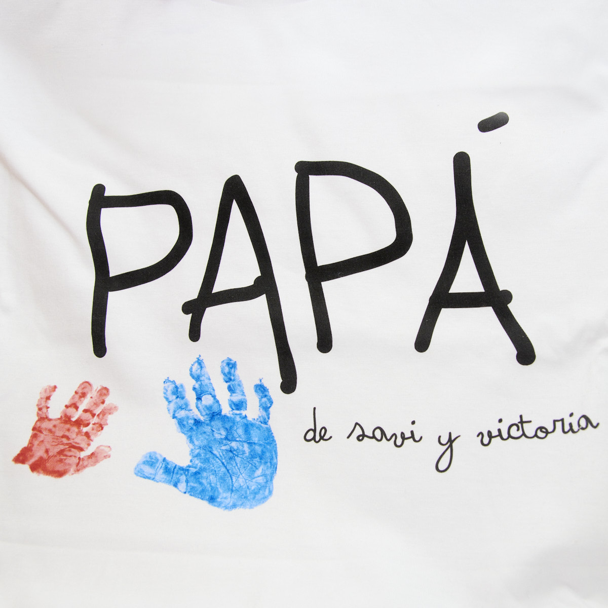 Camiseta Personalizada Papá / Mamá Mano o Pie Real - Imagen 3