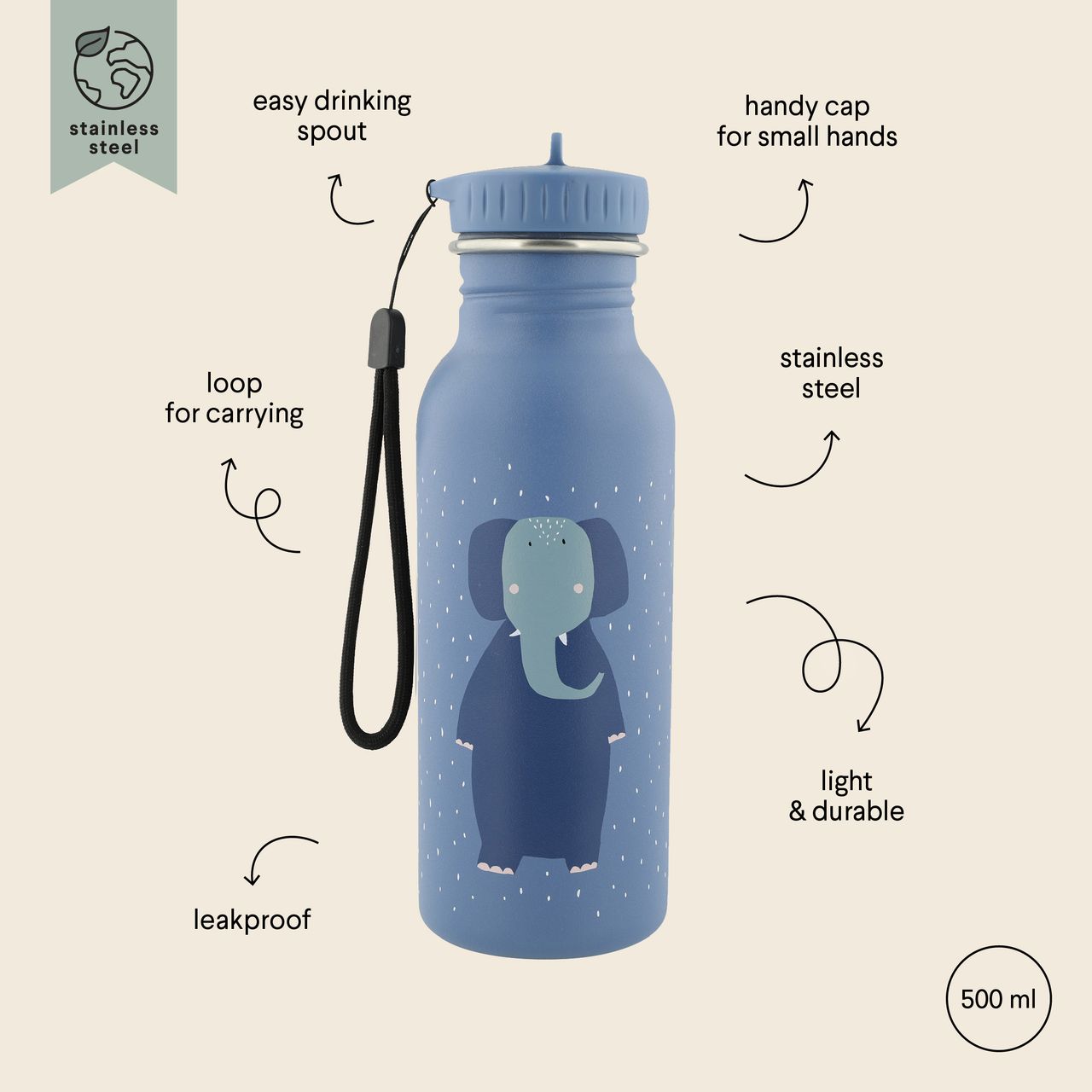 Botella de beber 500ml - Mrs. Elephant Trixie - Imagen 2