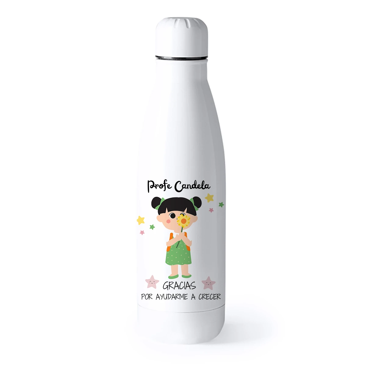 Botella personalizada térmica Profesora Gracias por ayudarme