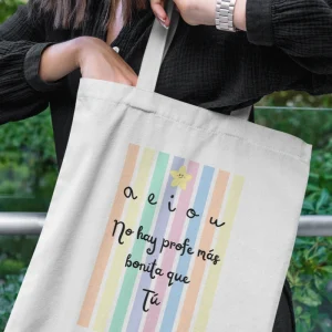 Tote bag personalizada Profe Aeiou