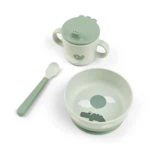 Foodie Vajilla First Meal con Ventosa - Happy clouds - Verde