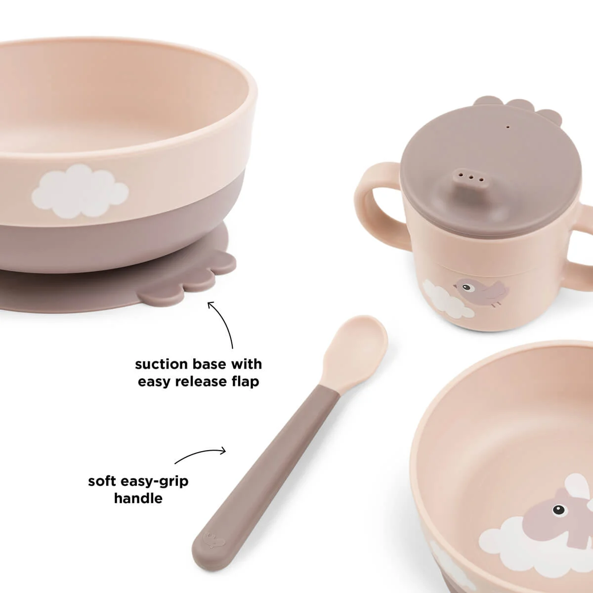 Foodie vajilla First meal Happy Clouds Rosa - Imagen 4