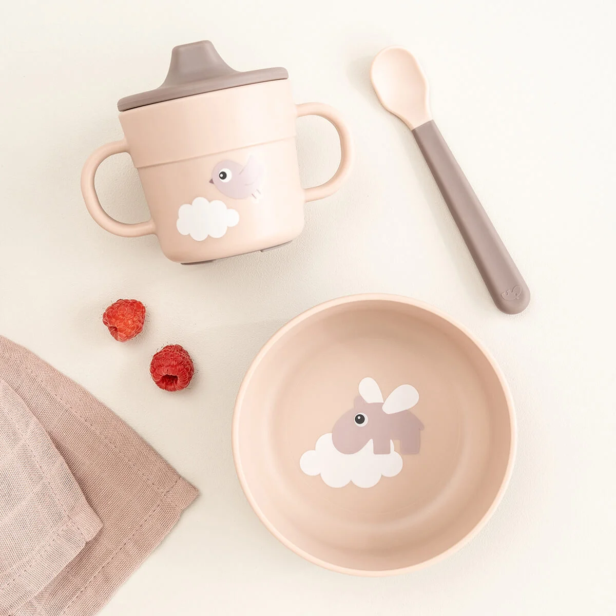 Foodie vajilla First meal Happy Clouds Rosa - Imagen 3