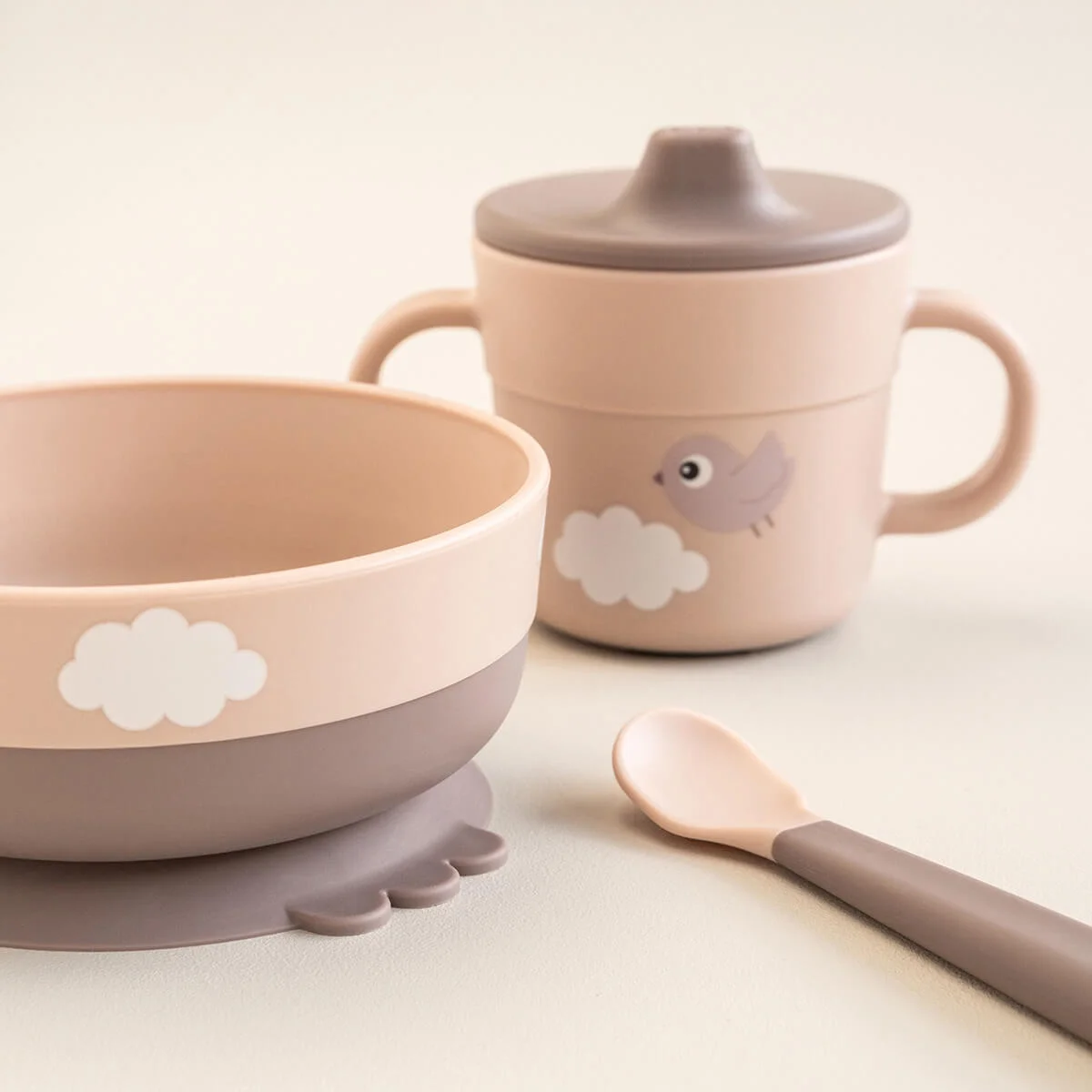 Foodie vajilla First meal Happy Clouds Rosa - Imagen 2