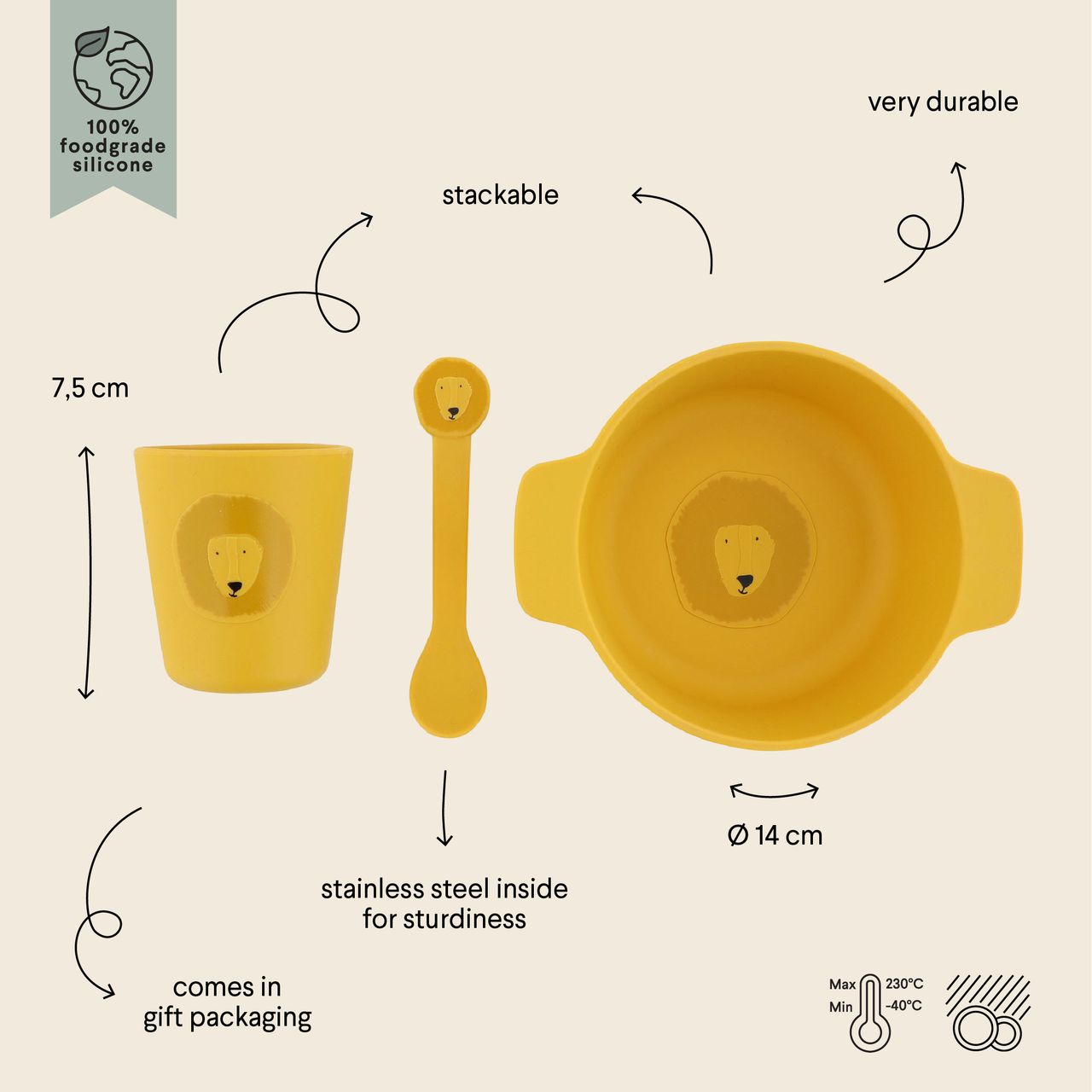 Juego de comida para bebé en silicona - Mr. Lion - Imagen 2