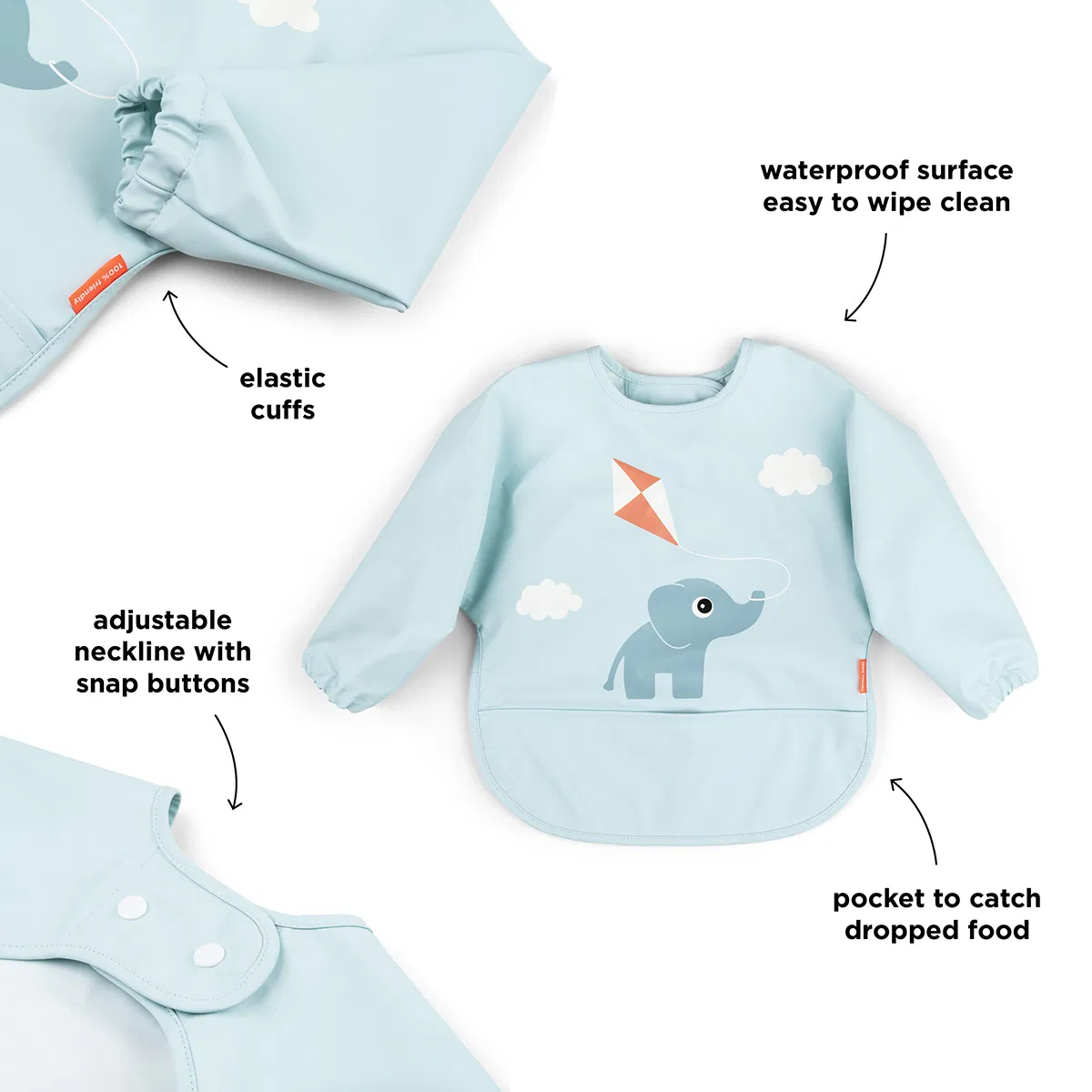 Babero con Bolsillo y Mangas - Playground - Azul - Imagen 4