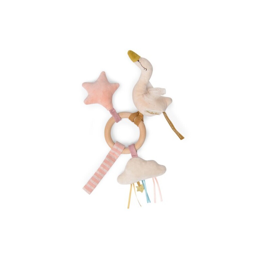 Sonajero anilla madera cisne PED Moulin Roty
