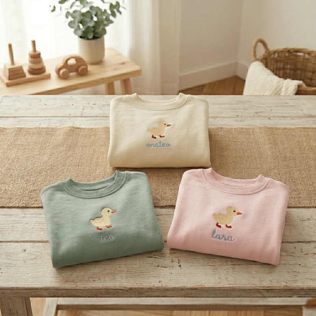SUDADERA INFANTIL “PATITO” PERSONALIZADA CON NOMBRE (3 meses–12 años) - Imagen 5