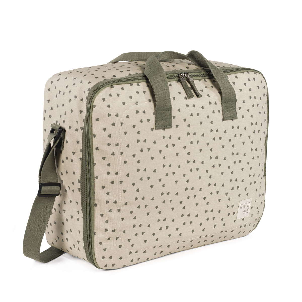 Maleta Corazones Poppy Musgo Walking Mum - Imagen 5