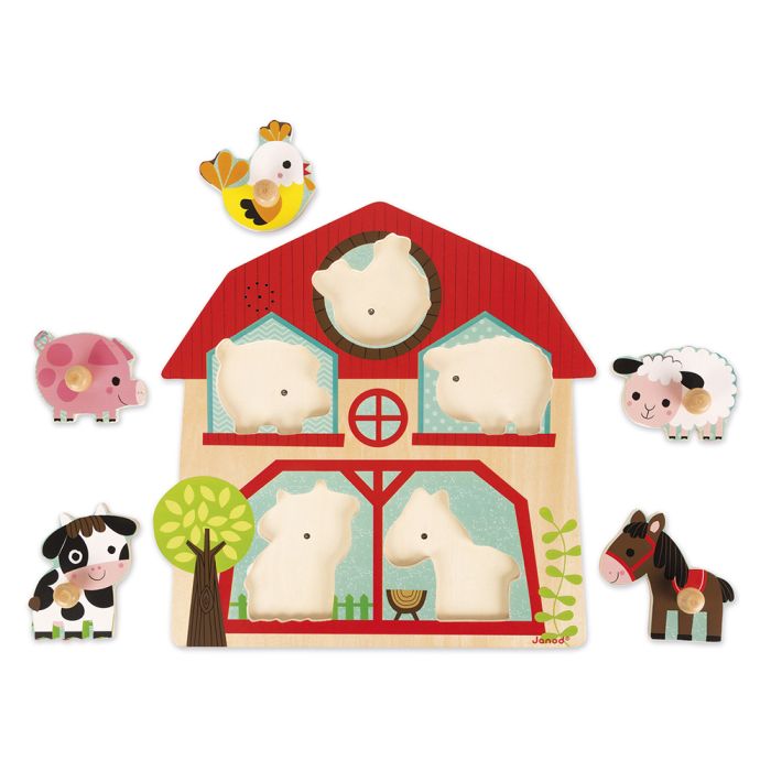 Puzle Encajable Musical Amiguitos Animales Granja 5 piezas - Imagen 4
