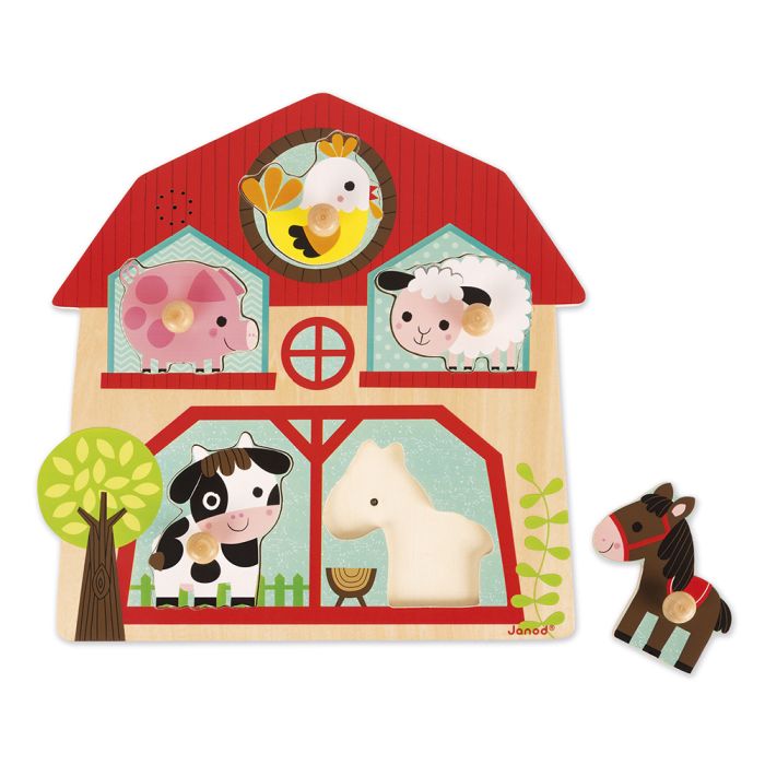 Puzle Encajable Musical Amiguitos Animales Granja 5 piezas - Imagen 3