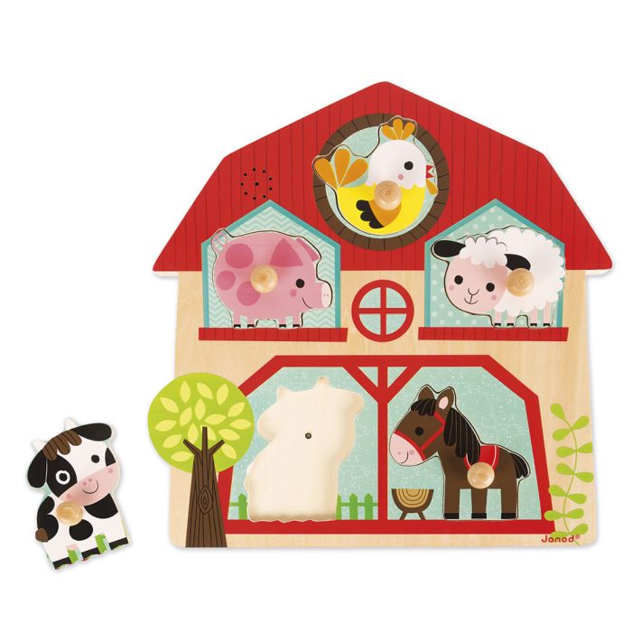 Puzle Encajable Musical Amiguitos Animales Granja 5 piezas - Imagen 2