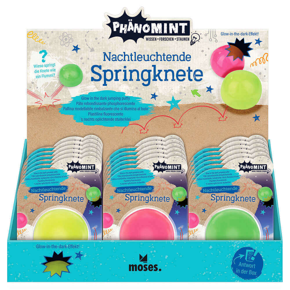 PhänoMINT – Masa que salta y brilla en la oscuridad Moses