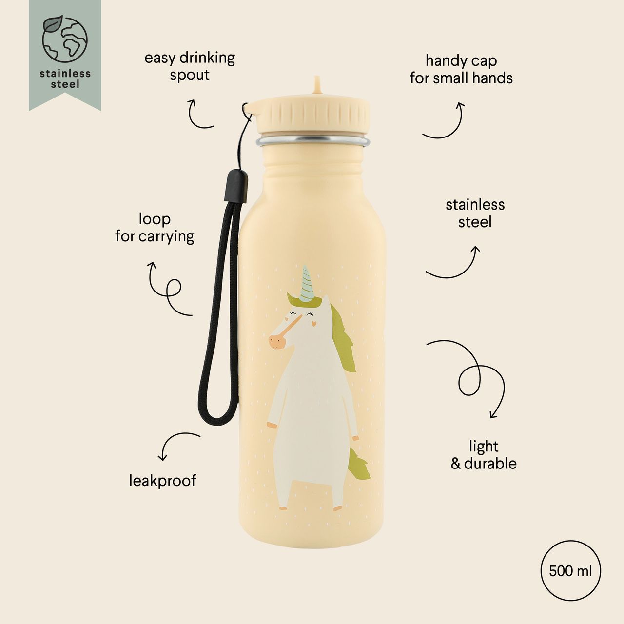 Botella de beber 500ml - Mrs. Unicorn Trixie - Imagen 2