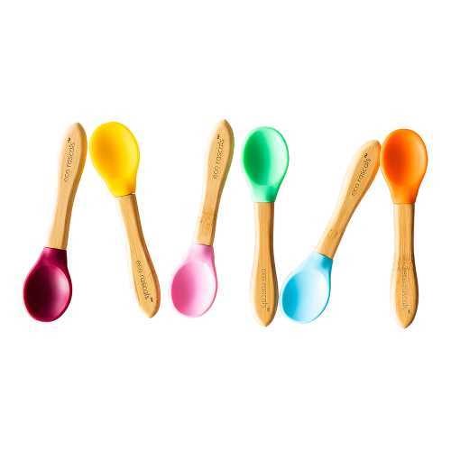 Cucharas bamboo ECO RASCALS azul-verde-naranja - Imagen 2