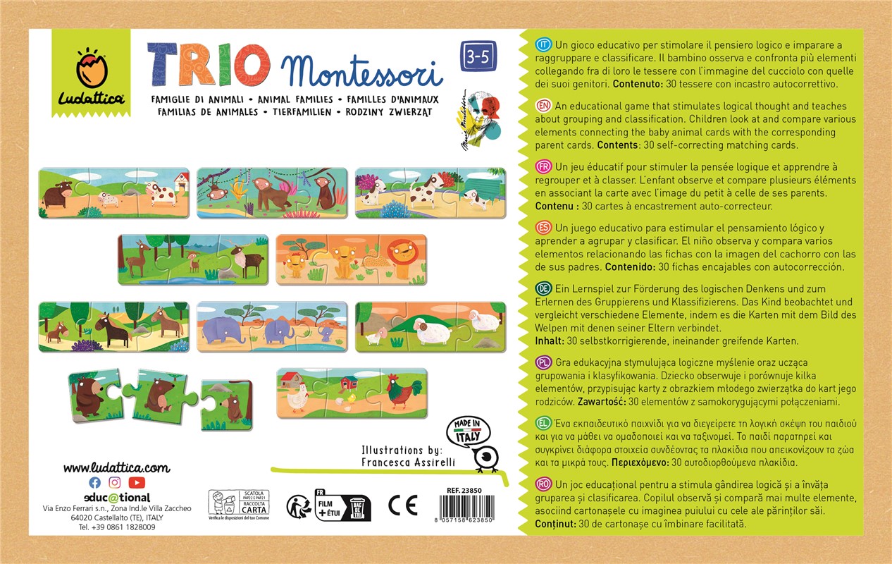 Trio Logic Montessori - Familias de Animales Ludattica - Imagen 2