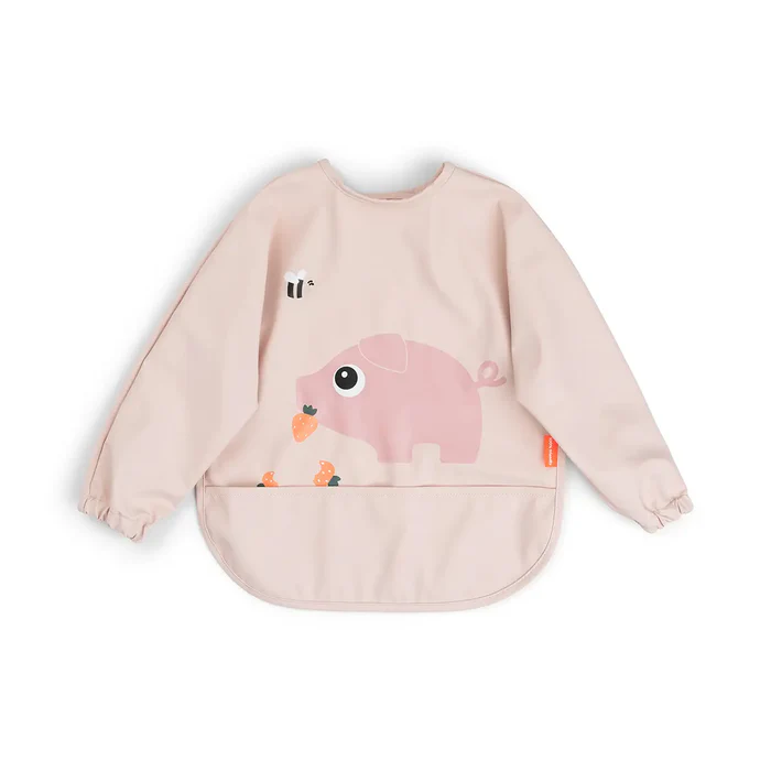 Babero con Bolsillo y Mangas - Tiny farm - Rosa