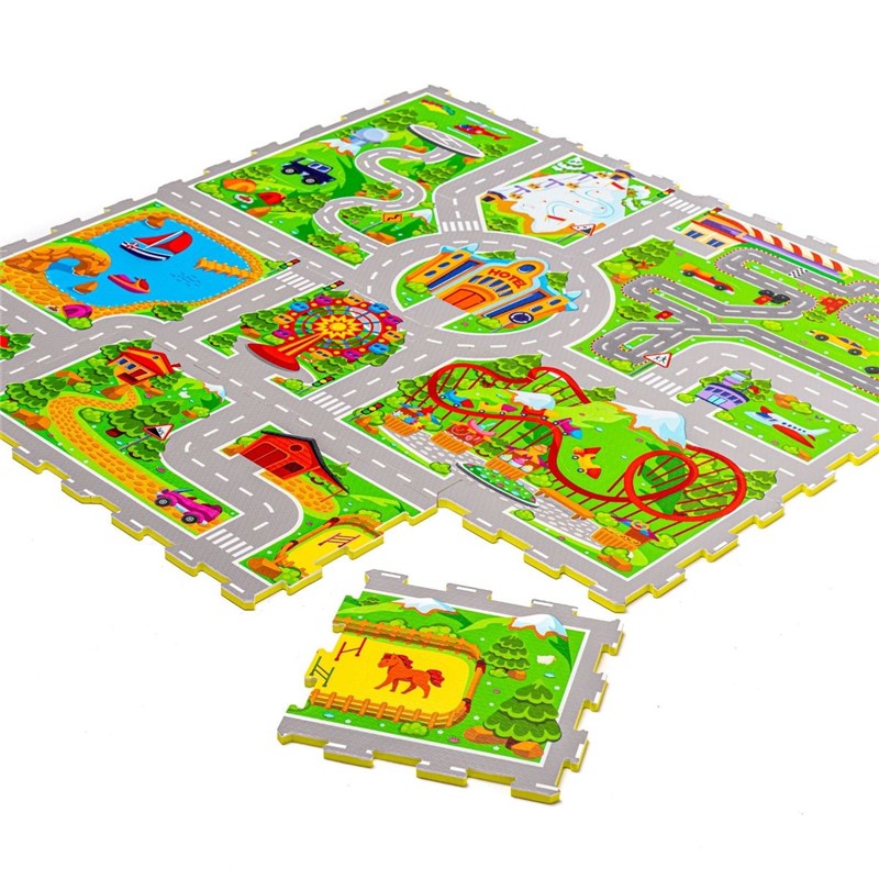 Alfombra Puzle Carreteras 120x120cm Little Dutch - Imagen 3