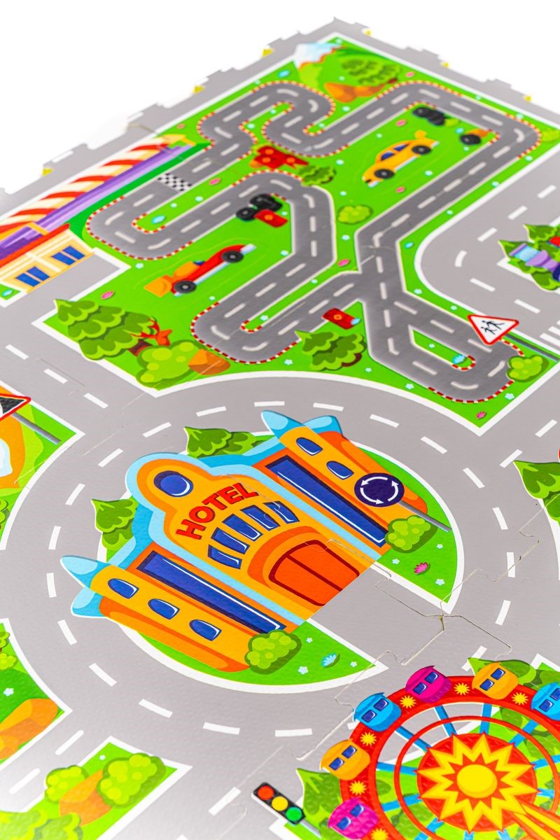 Alfombra Puzle Carreteras 120x120cm Little Dutch - Imagen 4