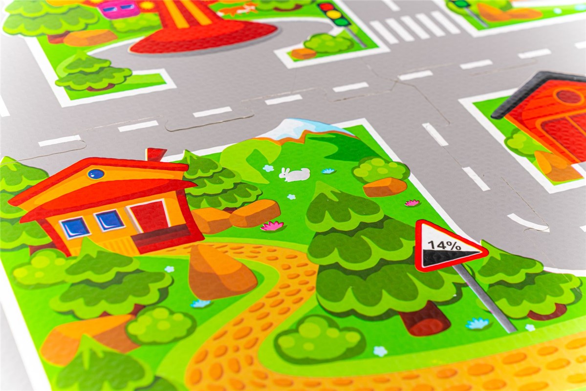 Alfombra Puzle Carreteras 120x120cm Little Dutch - Imagen 5