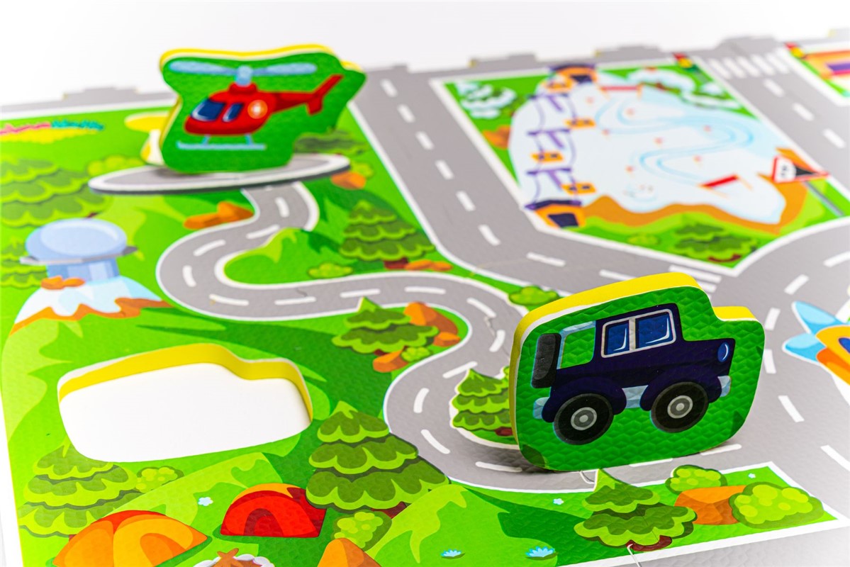 Alfombra Puzle Carreteras 120x120cm Little Dutch - Imagen 7