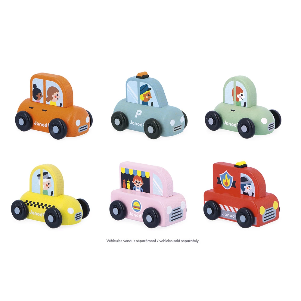 Coche taxi de madera Ciudad - Cross Roads Janod - Imagen 2