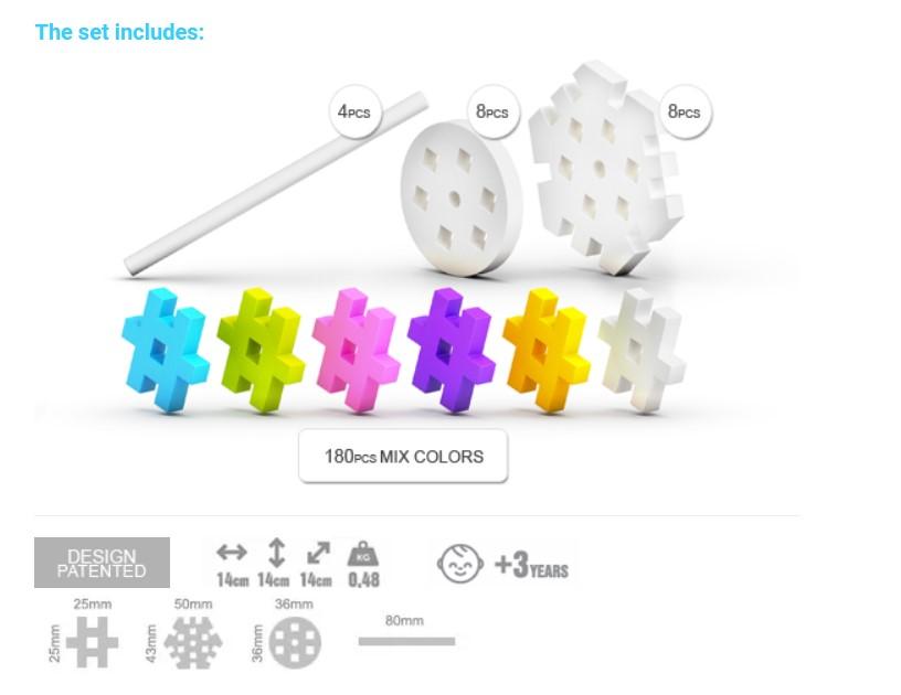 MELI Basic Constructor Pastel 200pcs - Imagen 2