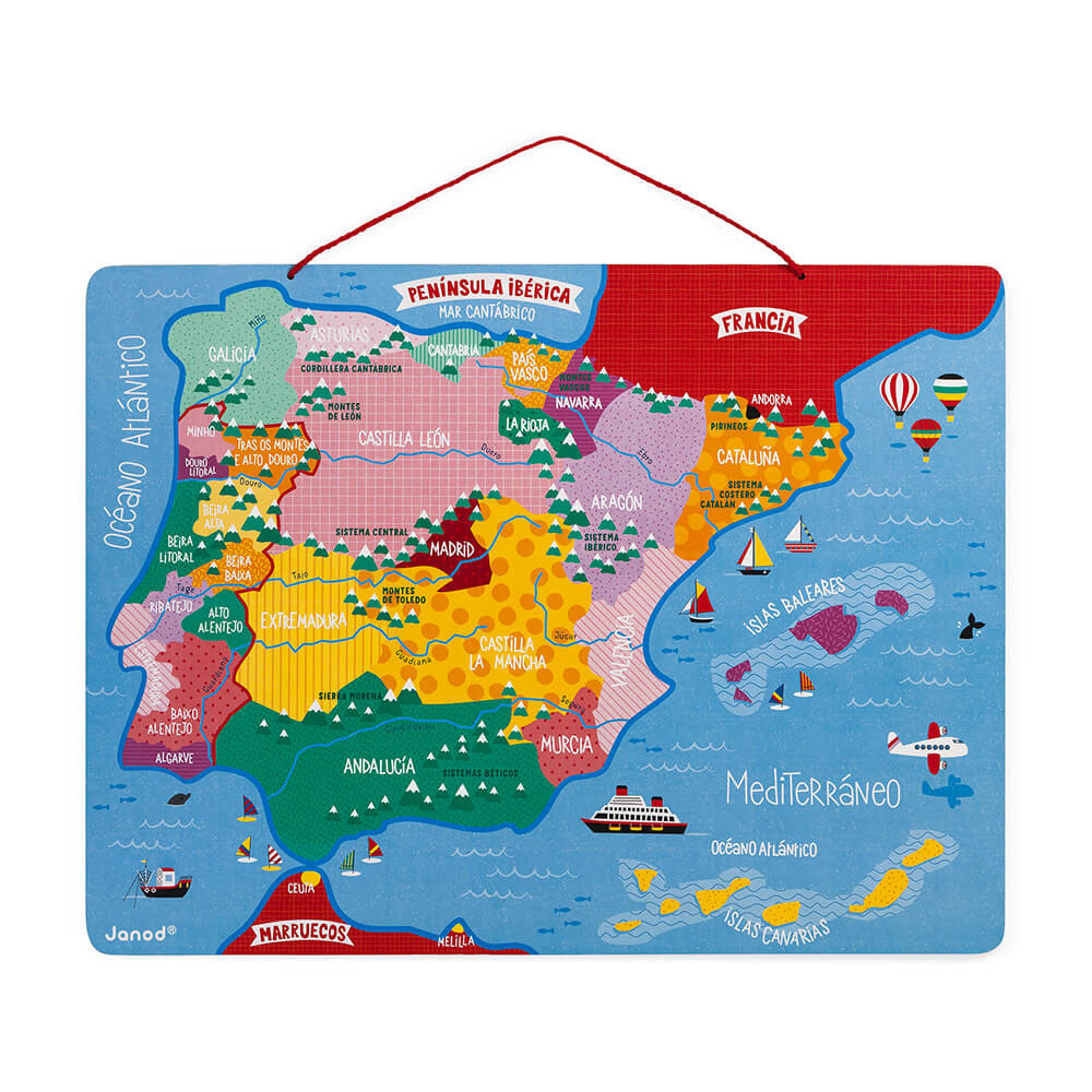Mapa Magnético Península Ibérica 60 piezas (madera) Janod - Imagen 5