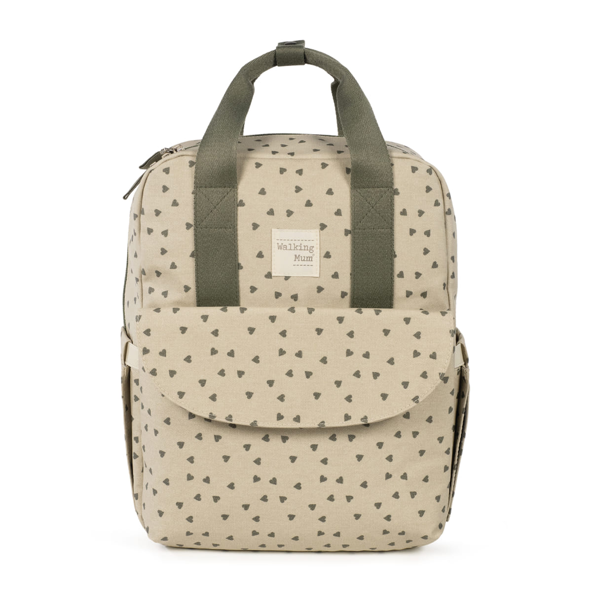 Mochila Corazones Poppy Musgo Walking Mum