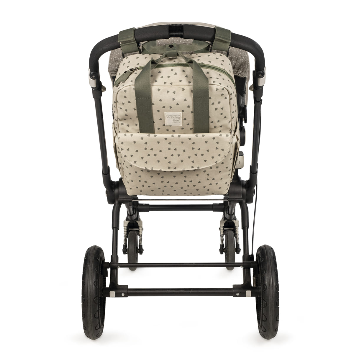 Mochila Corazones Poppy Musgo Walking Mum - Imagen 14