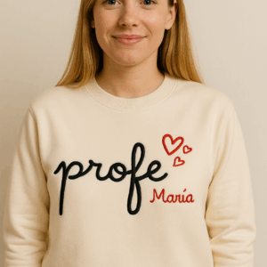 Sudadera personalizada Bordada Profe Corazón