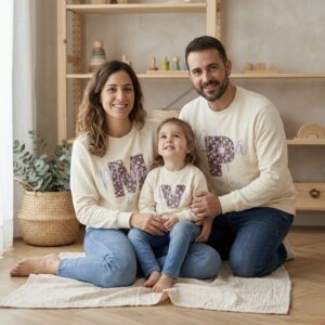 PACK SUDADERAS FAMILIA PERSONALIZADAS (desde 2 sudaderas) | Color + Aplique + Texto (Bordado o Serigrafía)