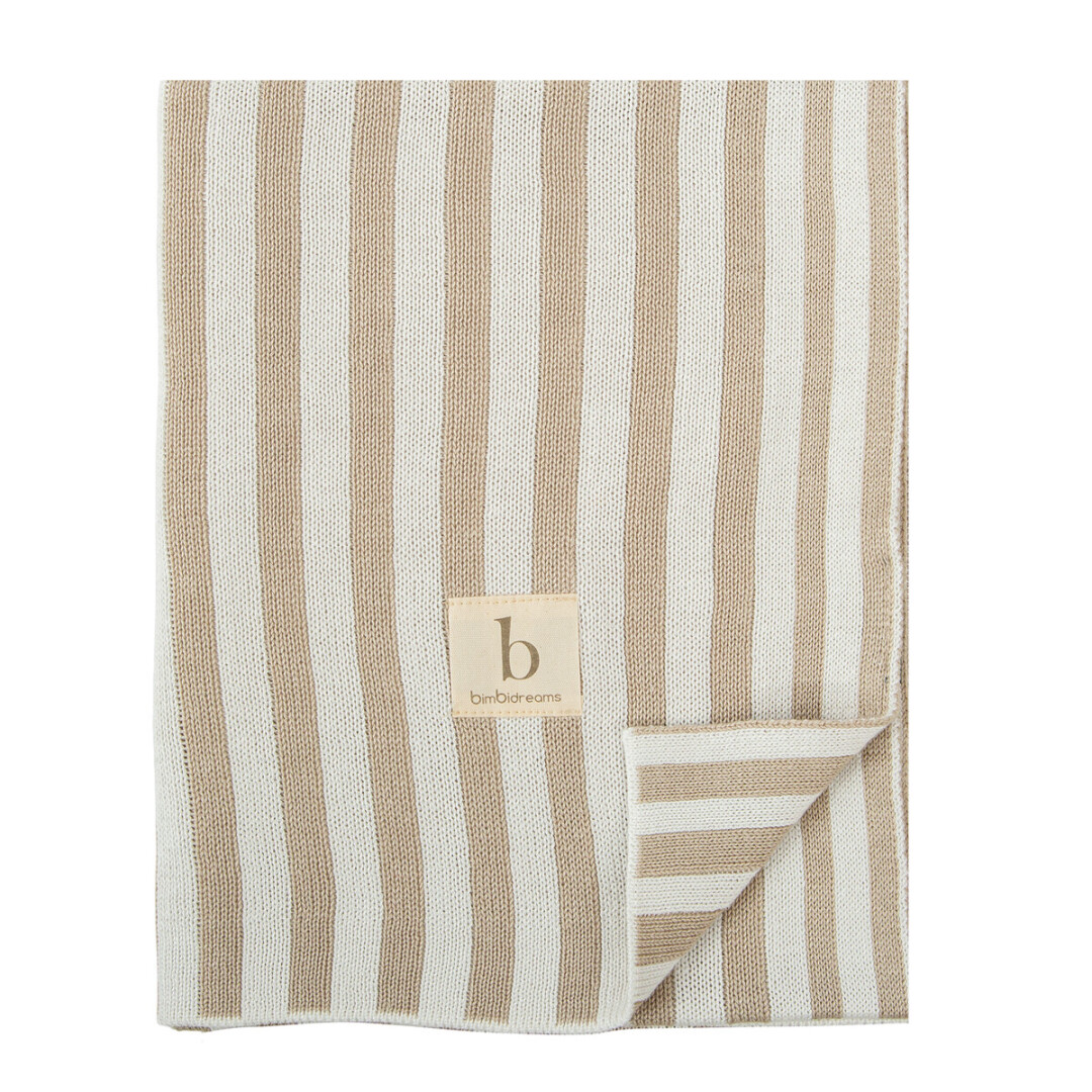Toquilla Tricot 75x90 cm Bambú Stripes Beige
