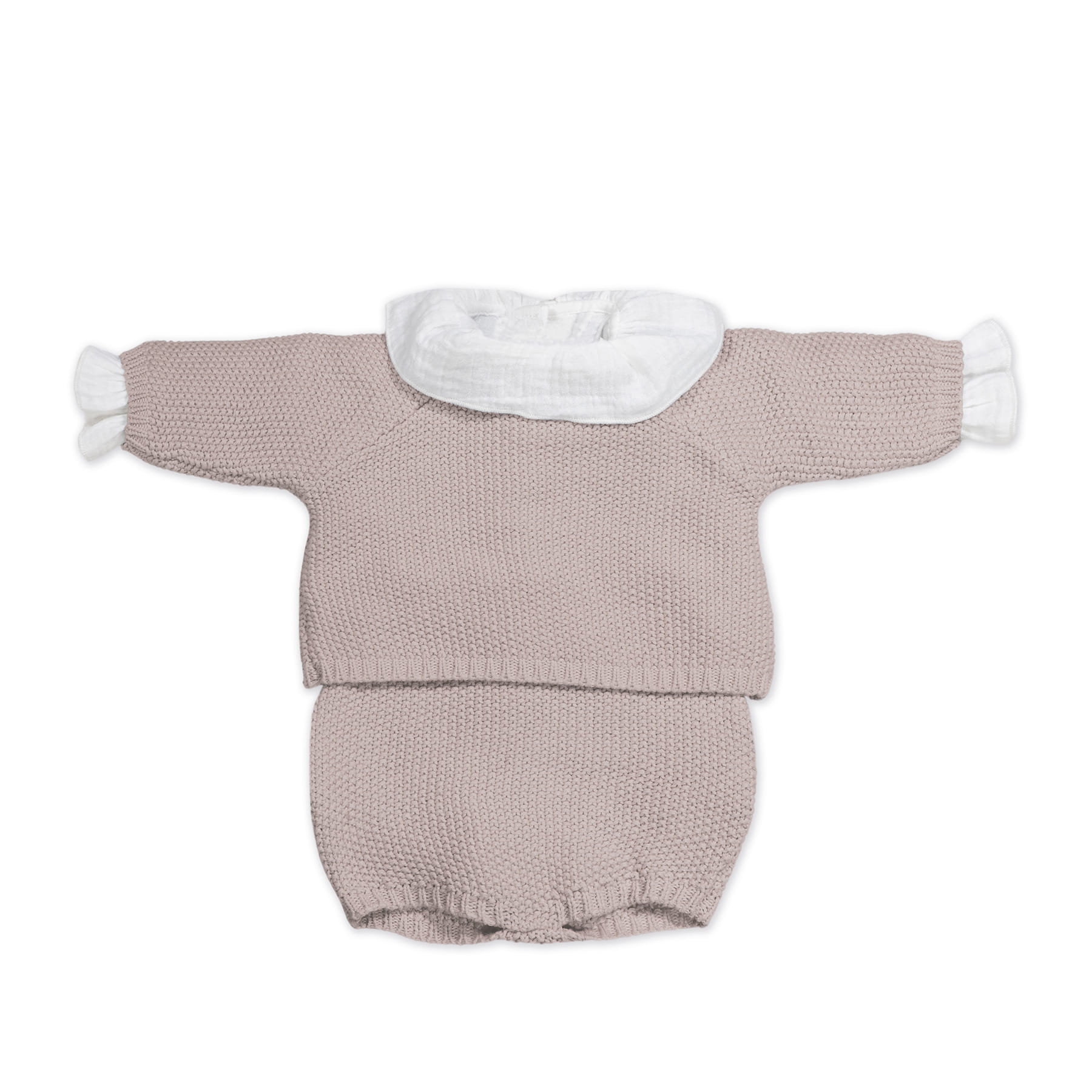 Set Tricot Jersey + Ranita + Body Bámbula Rosa 0-1 M 56CM