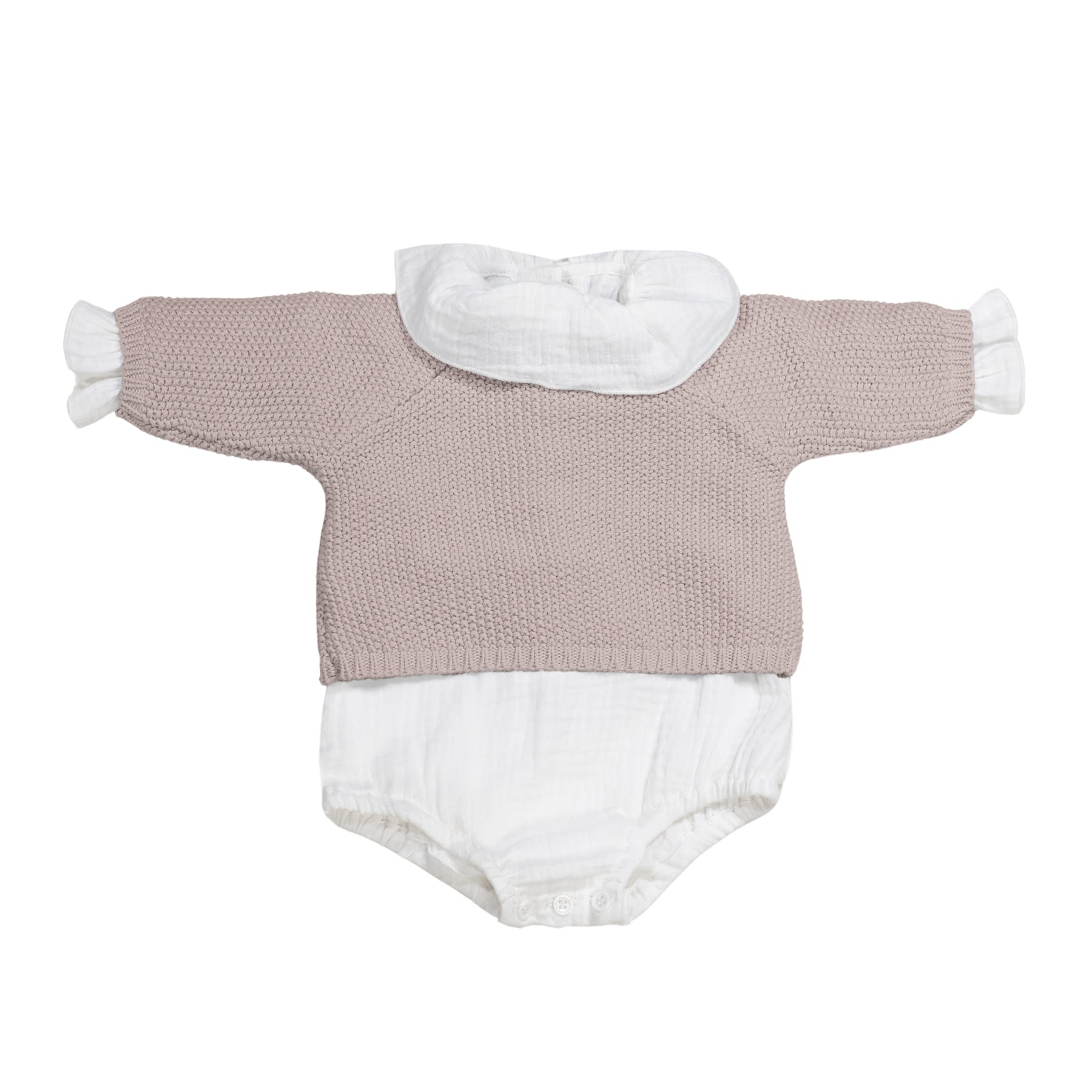 Set Tricot Jersey + Ranita + Body Bámbula Rosa 0-1 M 56CM - Imagen 2