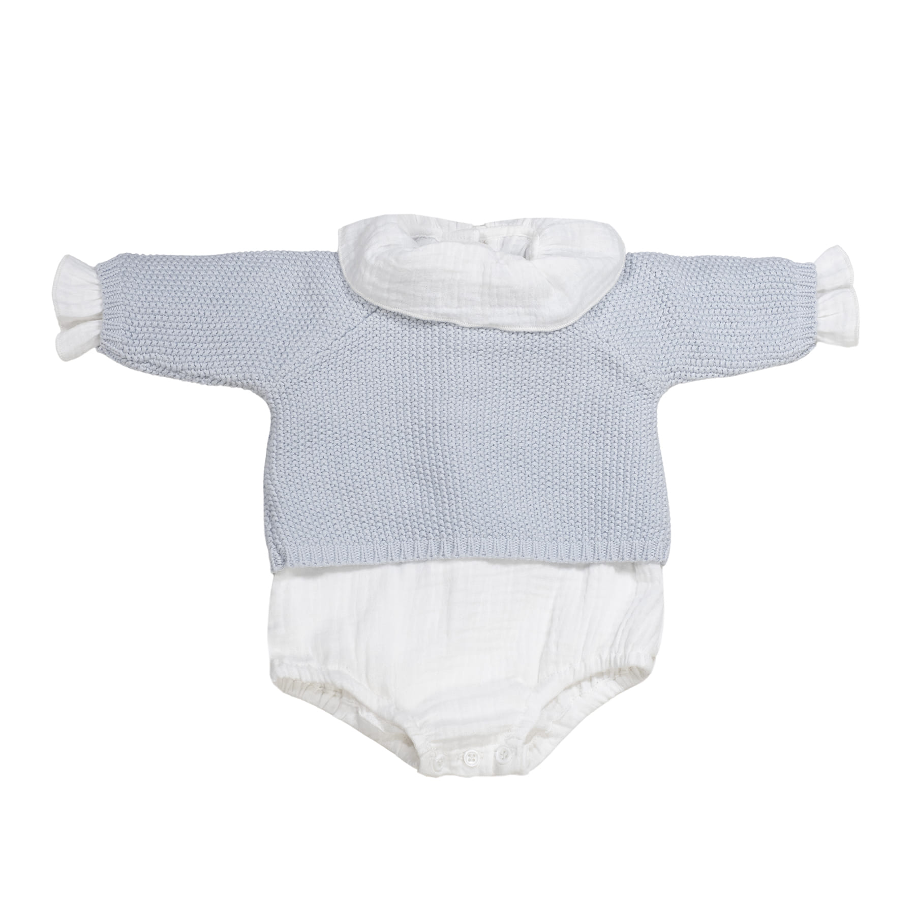 Set Tricot Jersey + Ranita + Body Bámbula Azul 0-1 M 56CM - Imagen 2
