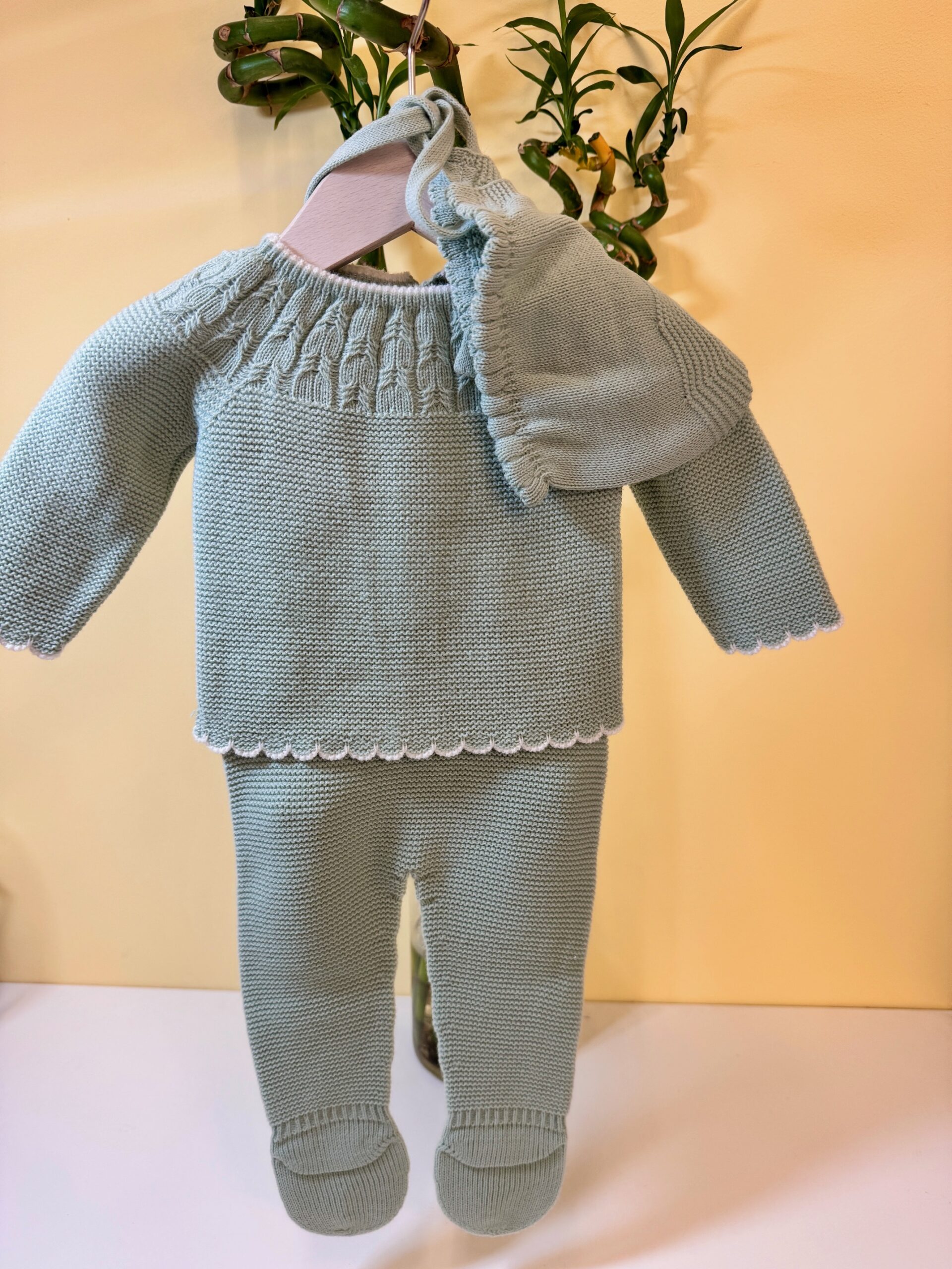 Conjunto Tricot 3 piezas con Capota Babidu - Imagen 5
