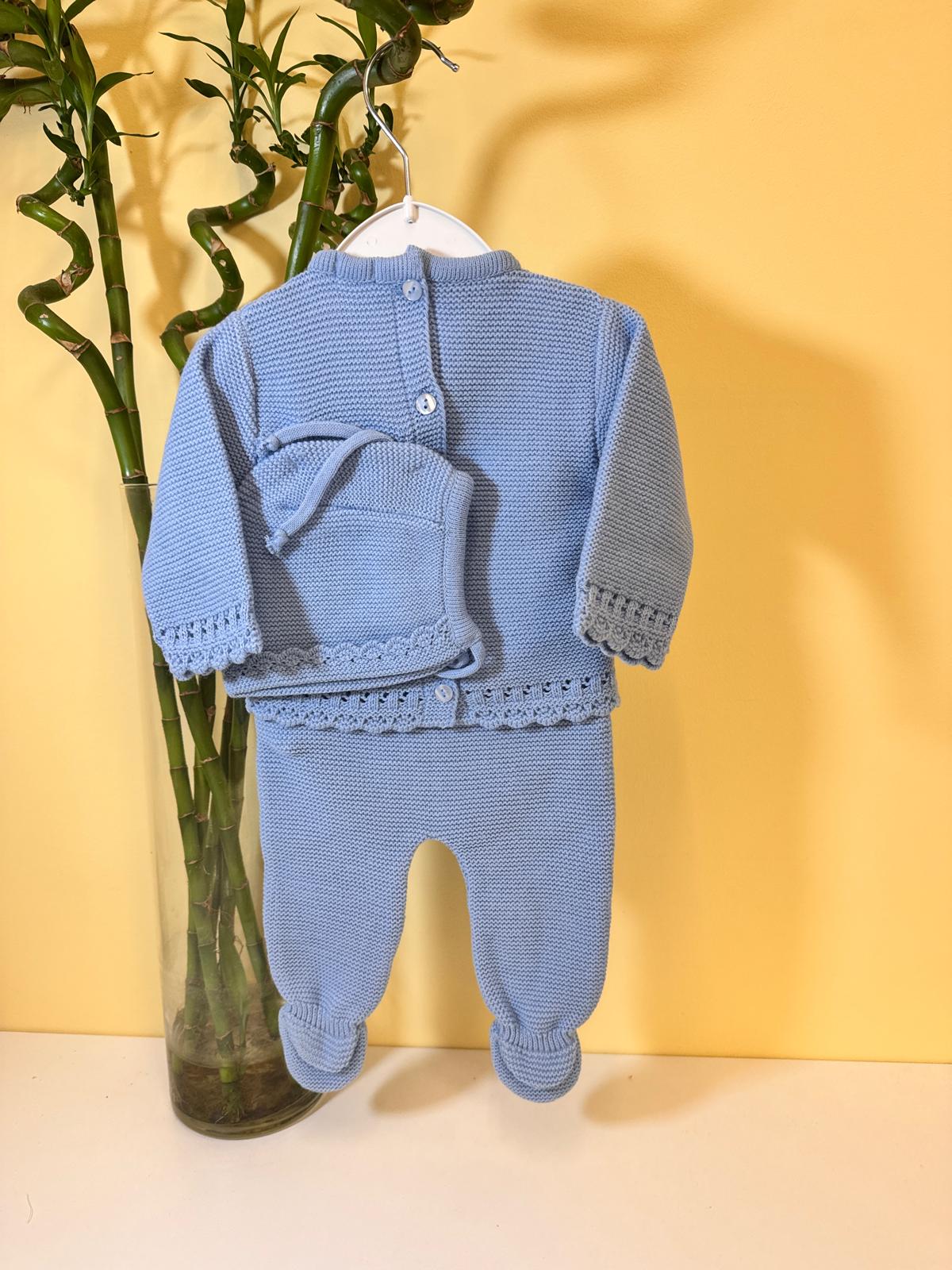 Conjunto Tricot 3 piezas con Capota Babidu - Imagen 2