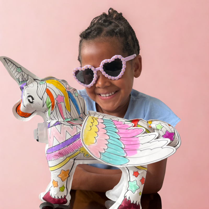 Unicornio: 1 inflable gigante + pegatinas brillantes - Imagen 7