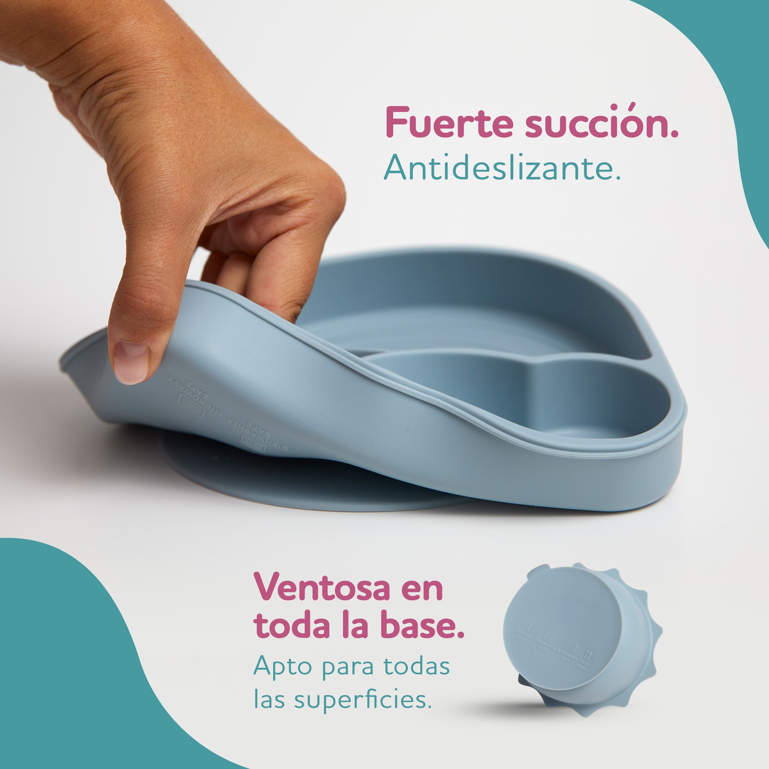 Vajilla bebé de 5 piezas con caja de regalo - Azul - Imagen 3