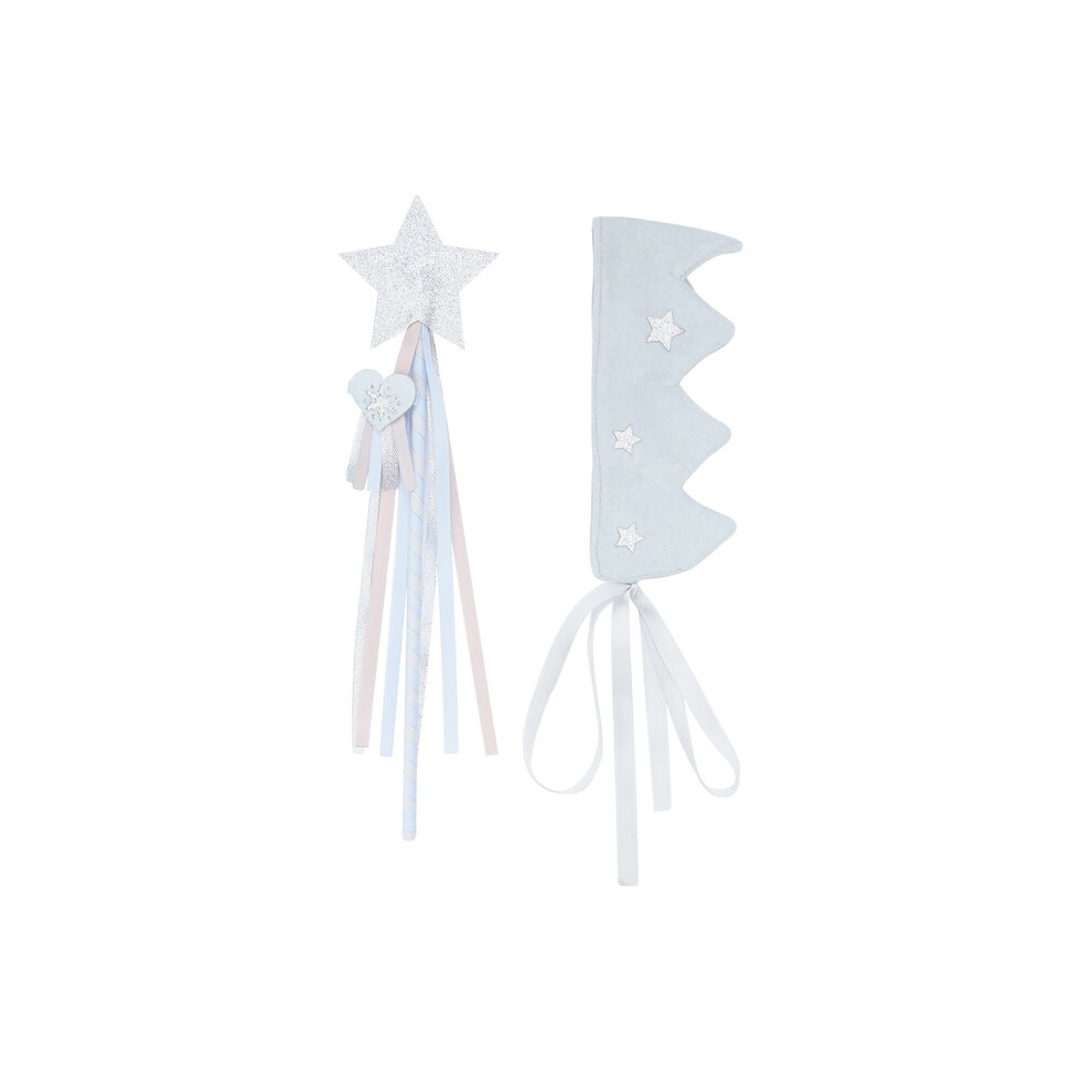 Set de regalo Princesa - corona y varita (azul)