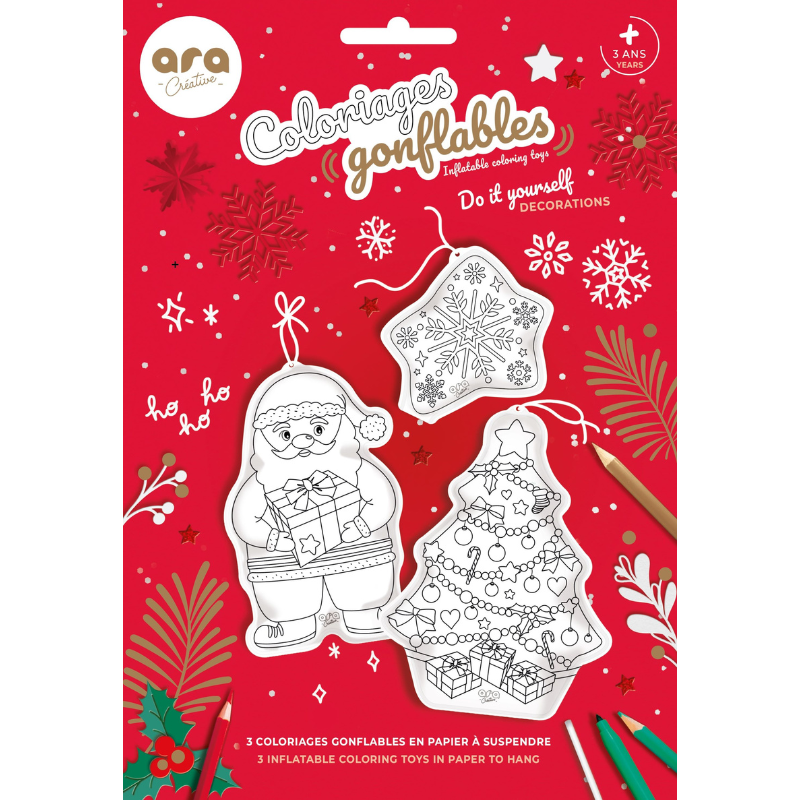 Tres inflables (Árbol + Santa + Estrella) y 3 cordones para colgar del árbol - Imagen 2
