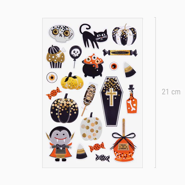 Pegatinas Relieve Acabado Oro Halloween - Imagen 3
